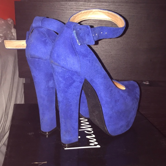 Luichiny Cobalt Blue Platform Heels - Picture 4 of 6